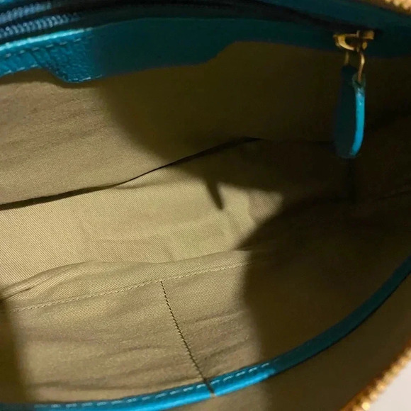 Handmade painted multicolor leather crossbody bag - Picture 9 of 12